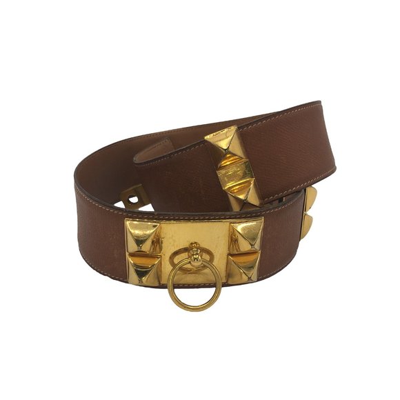 Hermès Collier De Chien Belt 70 Epsom Gold Leather with Gold Hardware main image 6